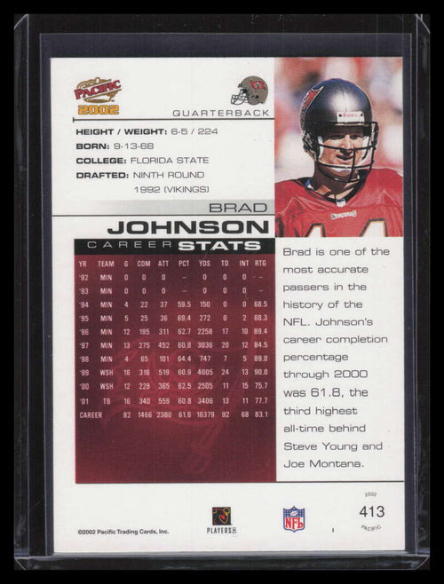 2002 Pacific Premiere Date 413 Brad Johnson 11/36