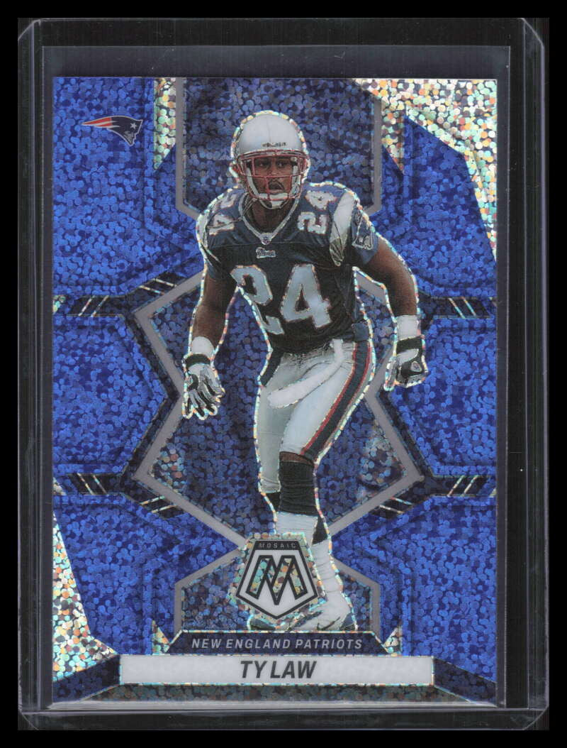 2022 Panini Mosaic Blue Sparkle Refractor 138 Ty Law