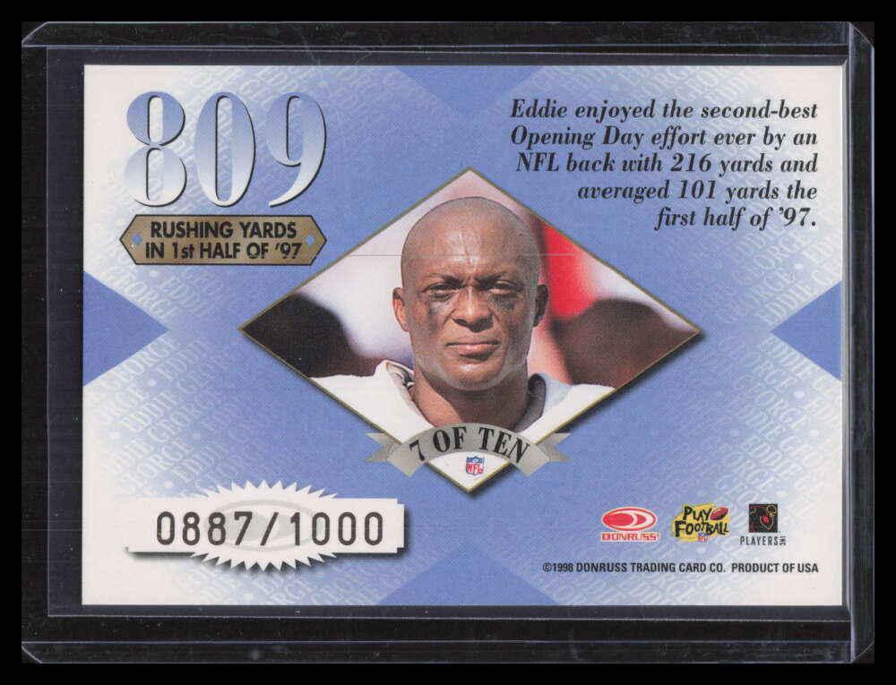 1998 Leaf Rookies and Stars Extreme Measures 7 Eddie George 887/191