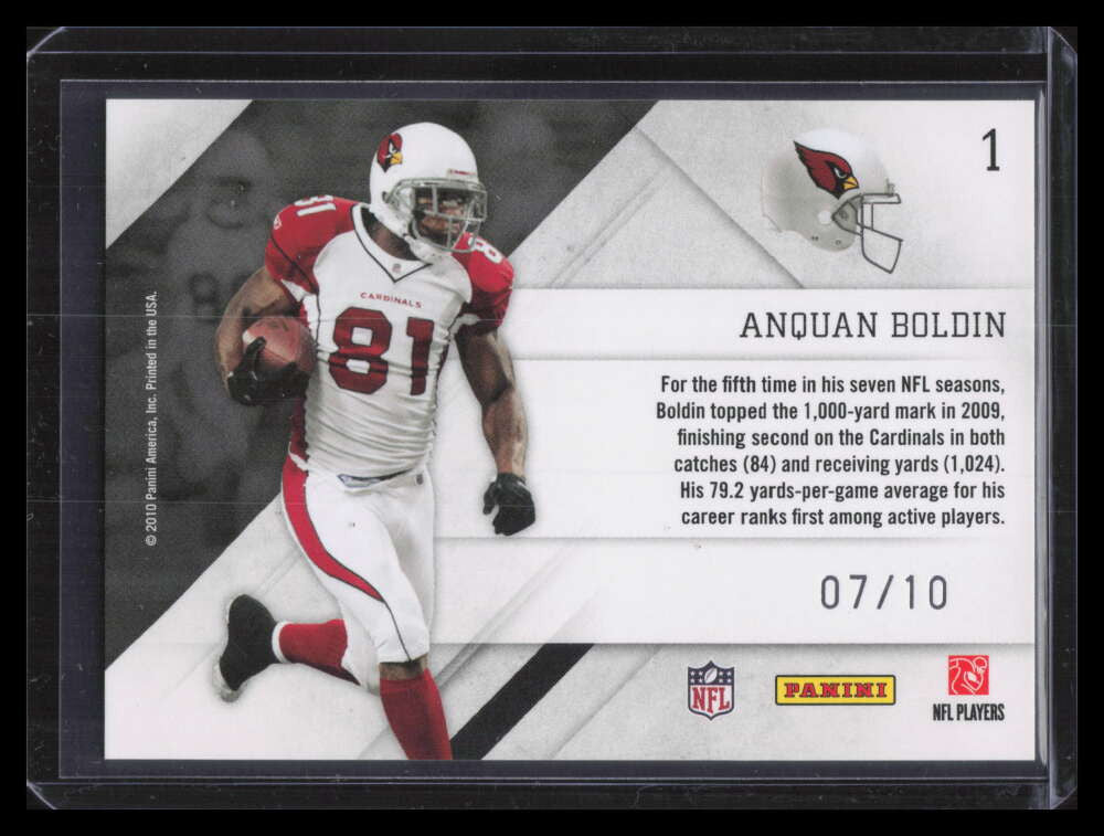 2010 Prestige Prestigious Pros Platinum 1 Anquan Boldin 7/10 READ