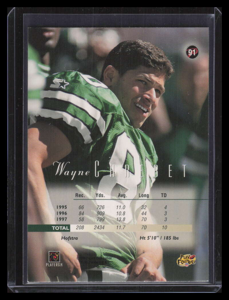 1998 Playoff Prestige 7-Eleven Blue 91 Wayne Chrebet