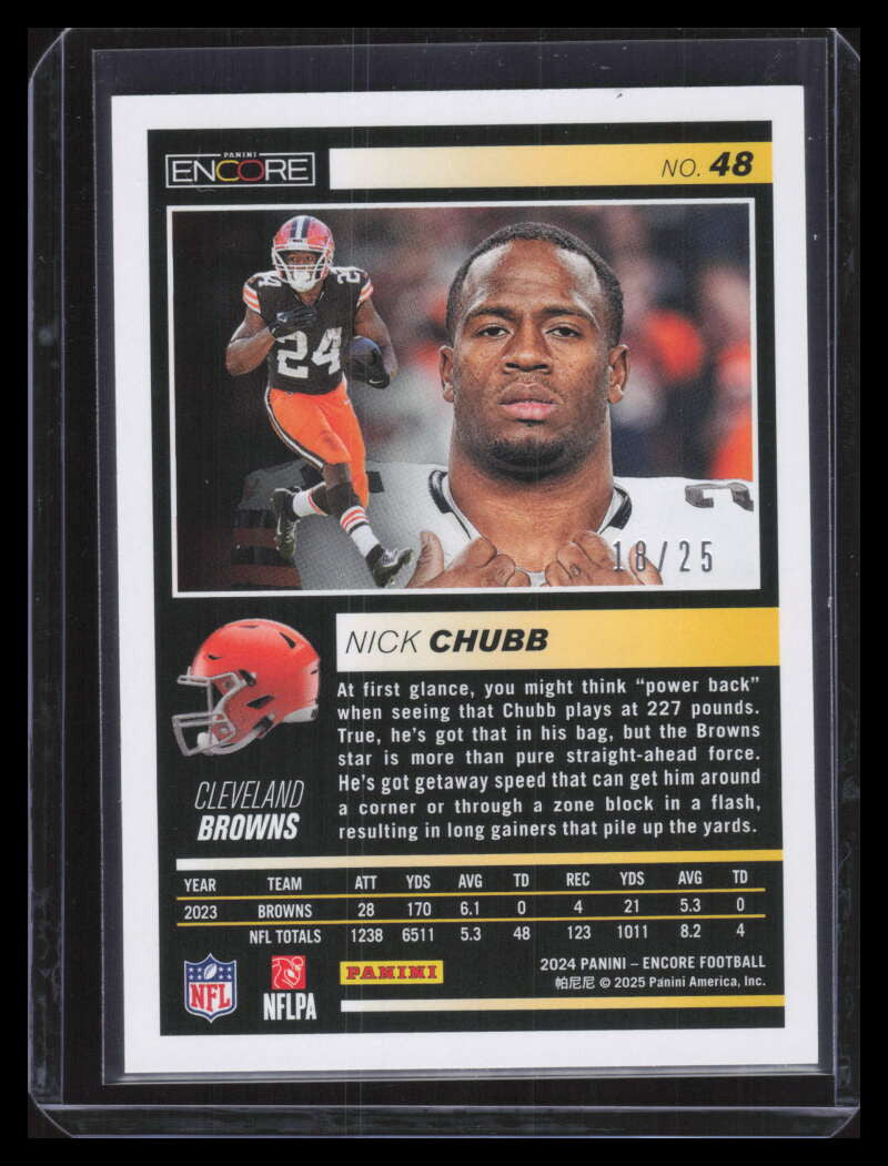 2024 Panini Encore Blue 48 Nick Chubb 18/25