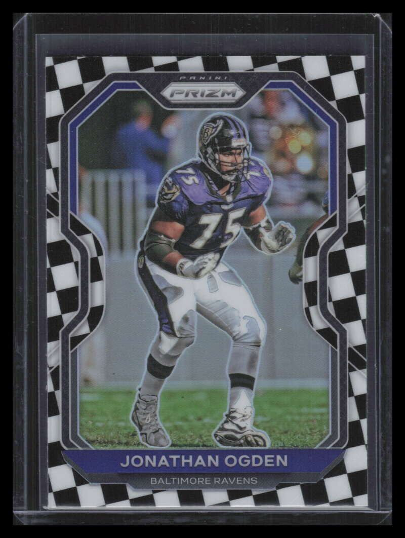 2020 Panini Prizm Prizms Black and White Checker Refractor 45 Jonathan Ogden