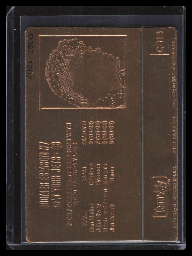 1993 Action Packed Quarterback Club 24-kt Gold qb13 Boomer Esiason 2021/2500