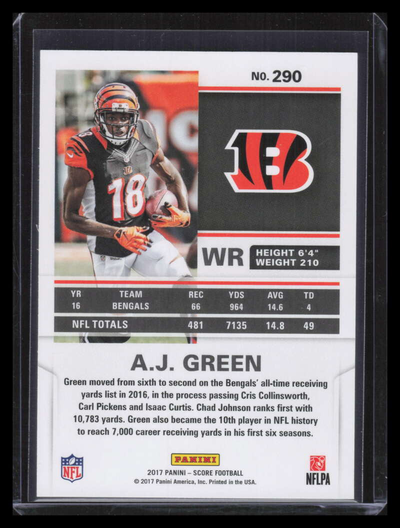 2017 Score First Down 290 A. J. Green 9/10