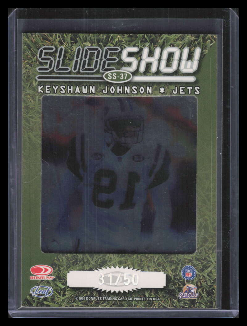1999 Leaf Rookies and Stars SlideShow Green ss37 Keyshawn Johnson 31/50