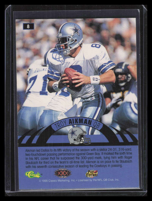 1996 Classic NFL Experience Super Bowl Red 8 Troy Aikman /150 150172