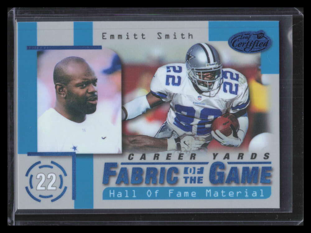 1999 Leaf Certified Fabric of the Game fg56 Emmitt Smith 39/250
