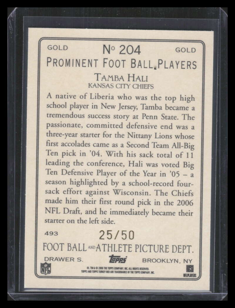 2006 Topps Turkey Red Gold 204 Tamba Hali 25/50