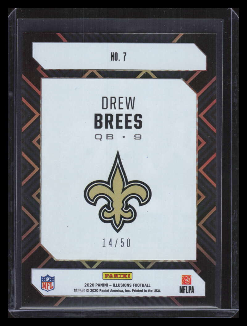 2020 Panini Illusions Clear Shots Black 7 Drew Brees 14/50