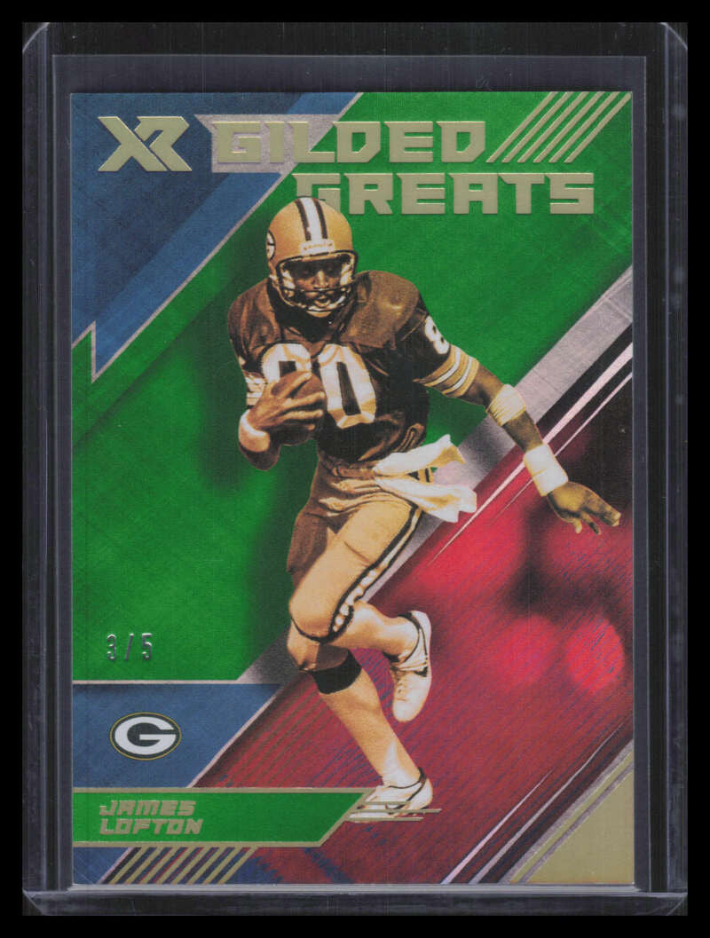 2019 Panini XR Gilded Greats Green 10 James Lofton 3/5
