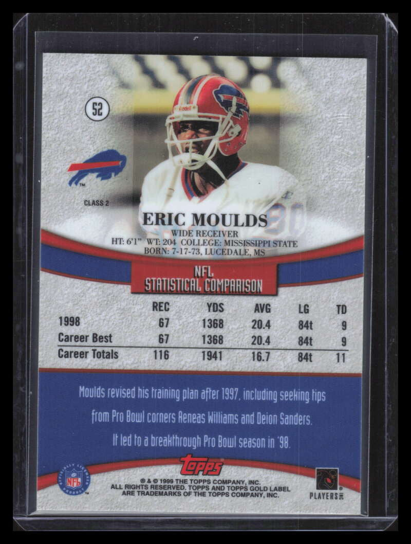 1999 Topps Gold Label Class 2 Red 52 Eric Moulds 17/50