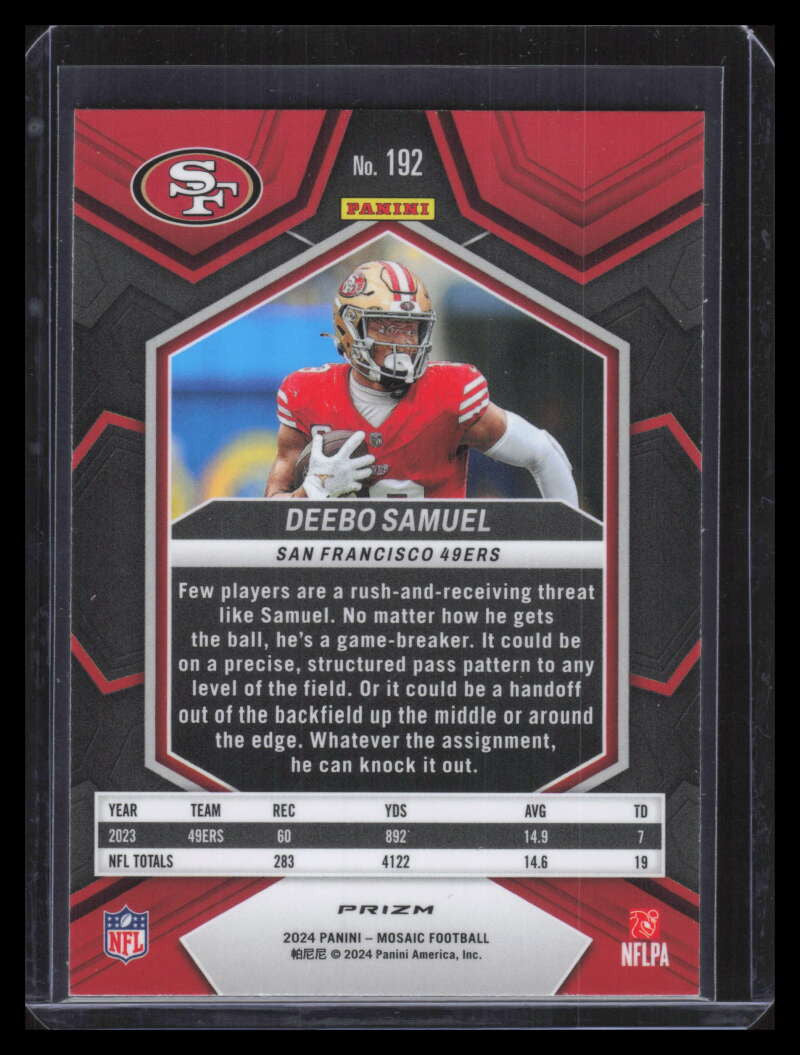 2024 Panini Mosaic Mosaic Genesis Refractor 192 Deebo Samuel