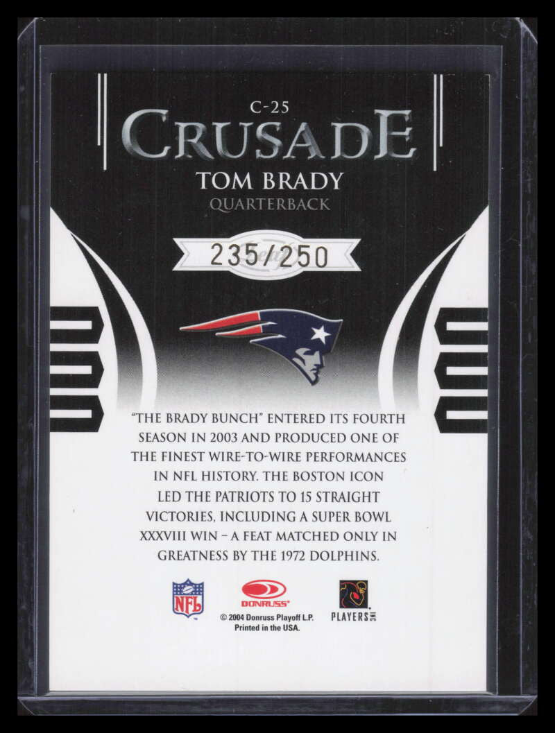 DELETE 164661 2004 Leaf Rookies and Stars Crusade Purple c25 Tom Brady 235/250