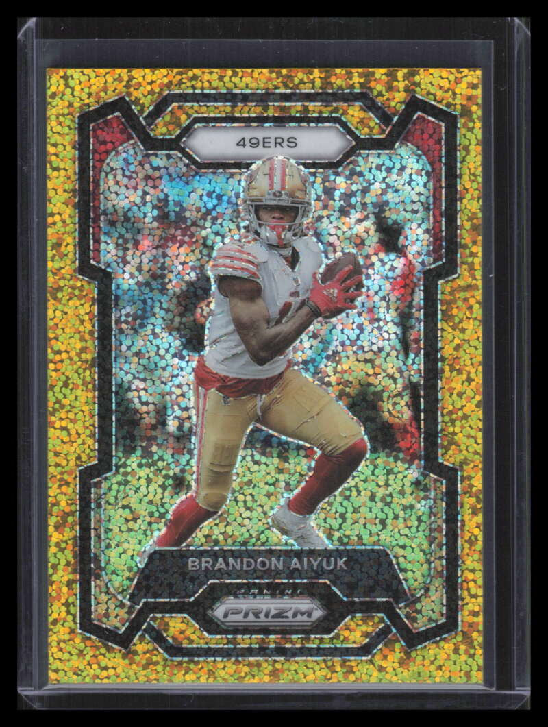 2023 Panini Prizm Prizms Gold Sparkle Refractor 265 Brandon Aiyuk 16/24