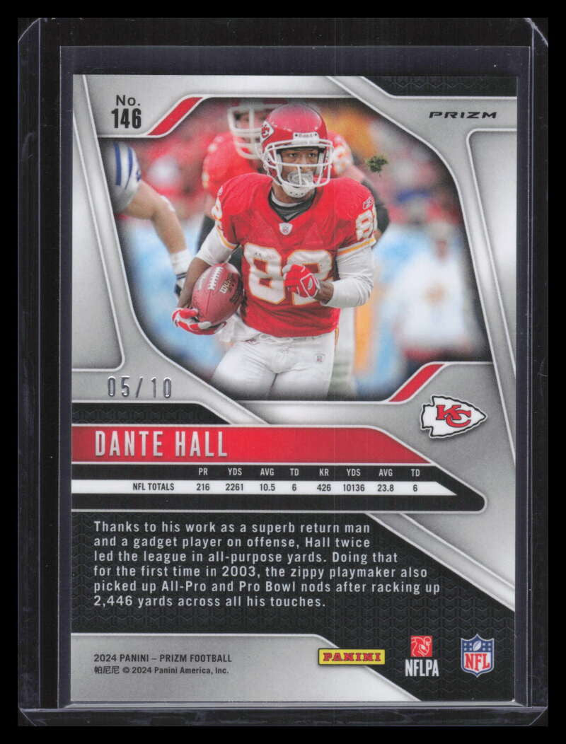 2024 Panini Prizm Prizms Gold Refractor 146 Dante Hall 5/10