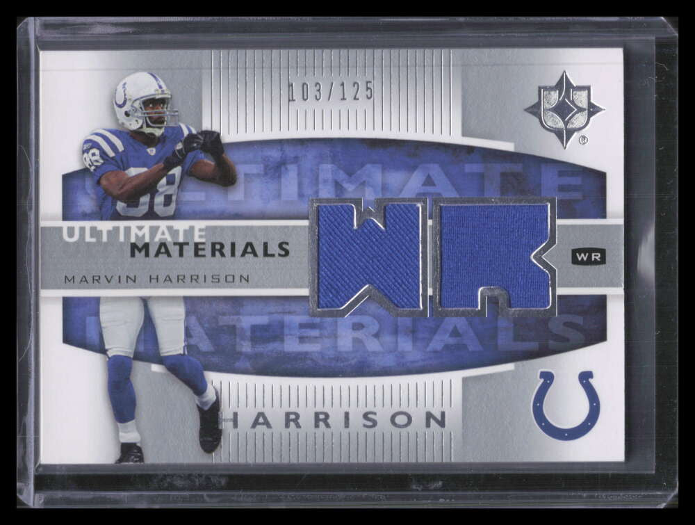 SOLD 164708 2007 Ultimate Collection Materials Silver Marvin Harrison Dual Jersey 103/125