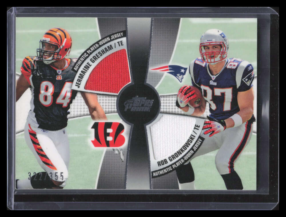 SOLD 164721 2010 Topps Prime 2nd Quarter Relics GG Gresham Gronkowski RC Dual Jersey 322/355