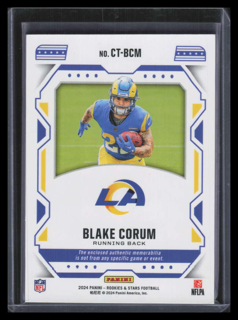 2024 Rookies and Stars Cross Training Materials 3 Blake Corum RC Dual Patch 5/49