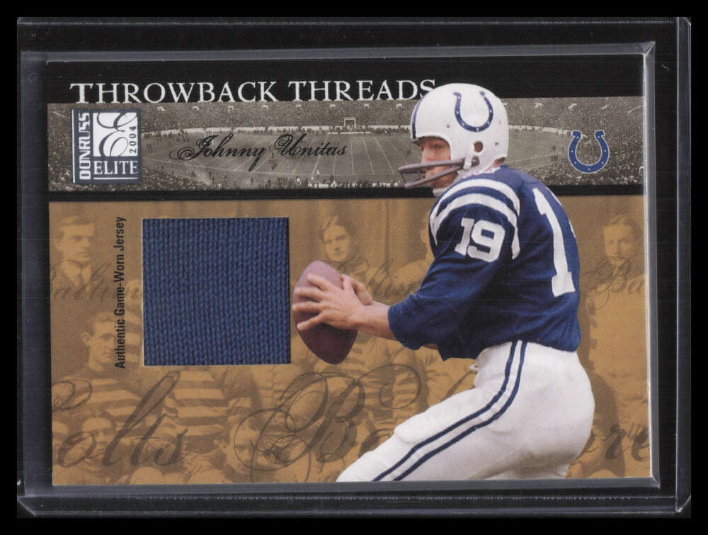 DELETE 164744 2004 Donruss Elite Throwback Threads tt29 Johnny Unitas Jersey Sample