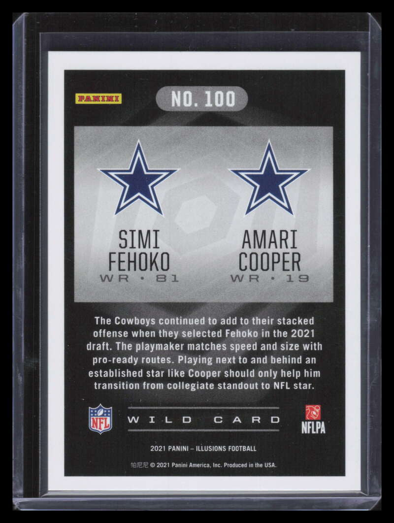 2021 Panini Illusions Trophy Collection Division 100 Amari Cooper Fehoko RC 8/10