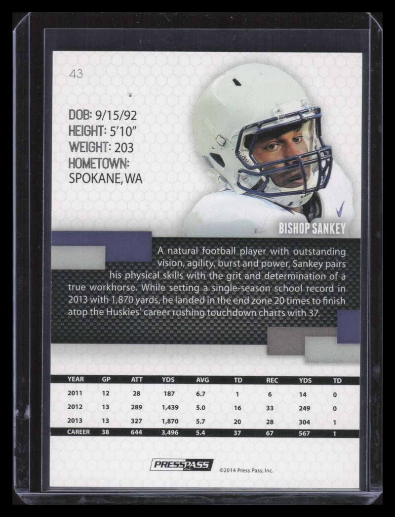 2014 Press Pass Reflectors Solo 43 Bishop Sankey Rookie 1/1