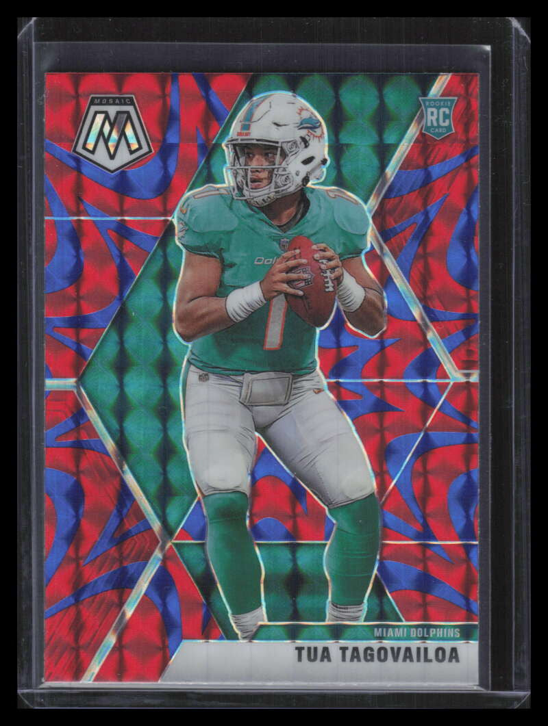 2020 Panini Mosaic Mosaic Reactive Blue Refractor 203 Tua Tagovailoa Rookie