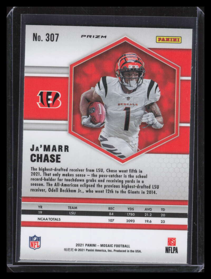 2021 Panini Mosaic Mosaic Silver Refractor 307 Ja'Marr Chase Rookie