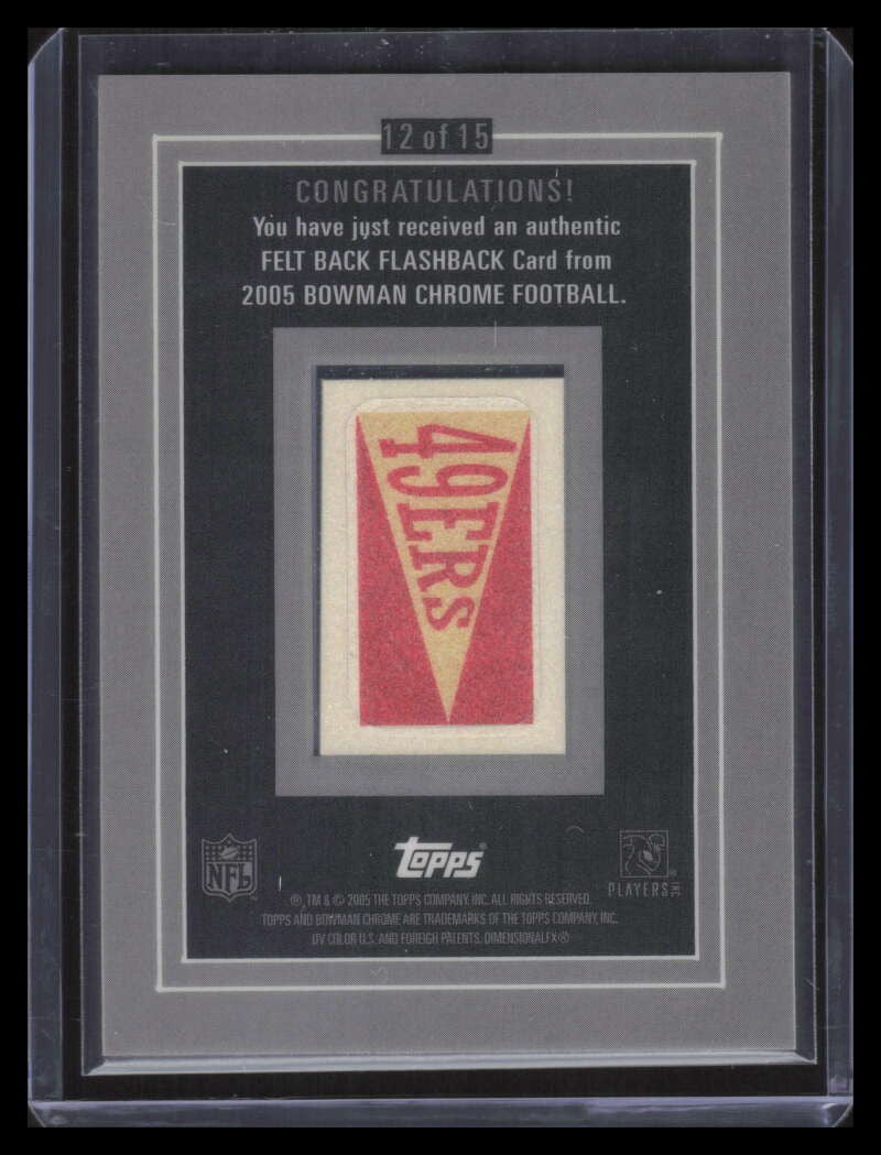 2005 Bowman Chrome Felt Back Flashback 12 Alex Smith QB Rookie 95/199