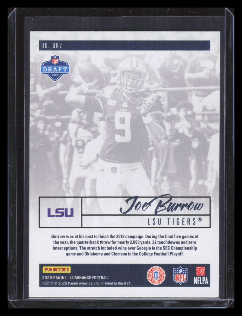 2020 Panini Luminance Dynamic Rookies dr2 Joe Burrow Rookie