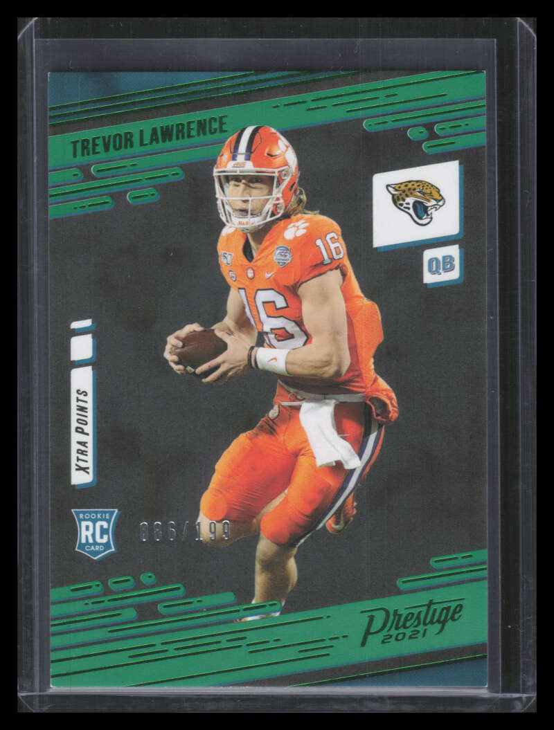 2021 Prestige Xtra Points Green 201 Trevor Lawrence Rookie 86/199