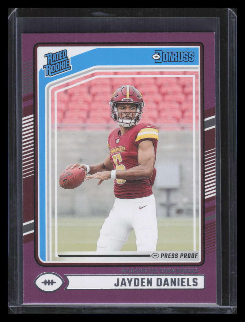 2024 Donruss Press Proof Purple 389 Jayden Daniels RR Rated Rookie