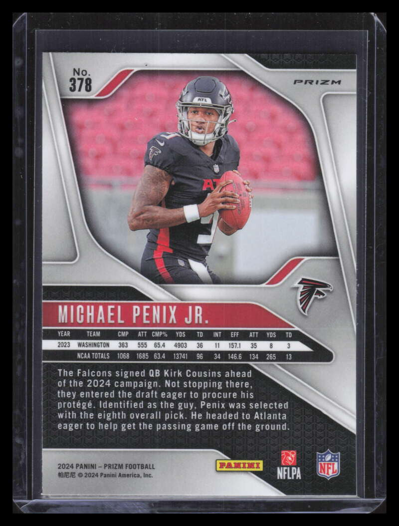 2024 Panini Prizm Prizms Pink Refractor 378 Michael Penix Jr. Rookie