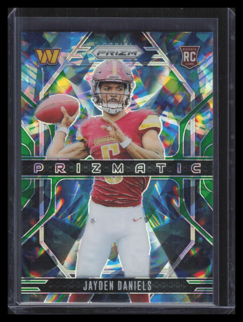 2024 Panini Prizm Prizmatic Prizms Green Ice Refractor 3 Jayden Daniels Rookie