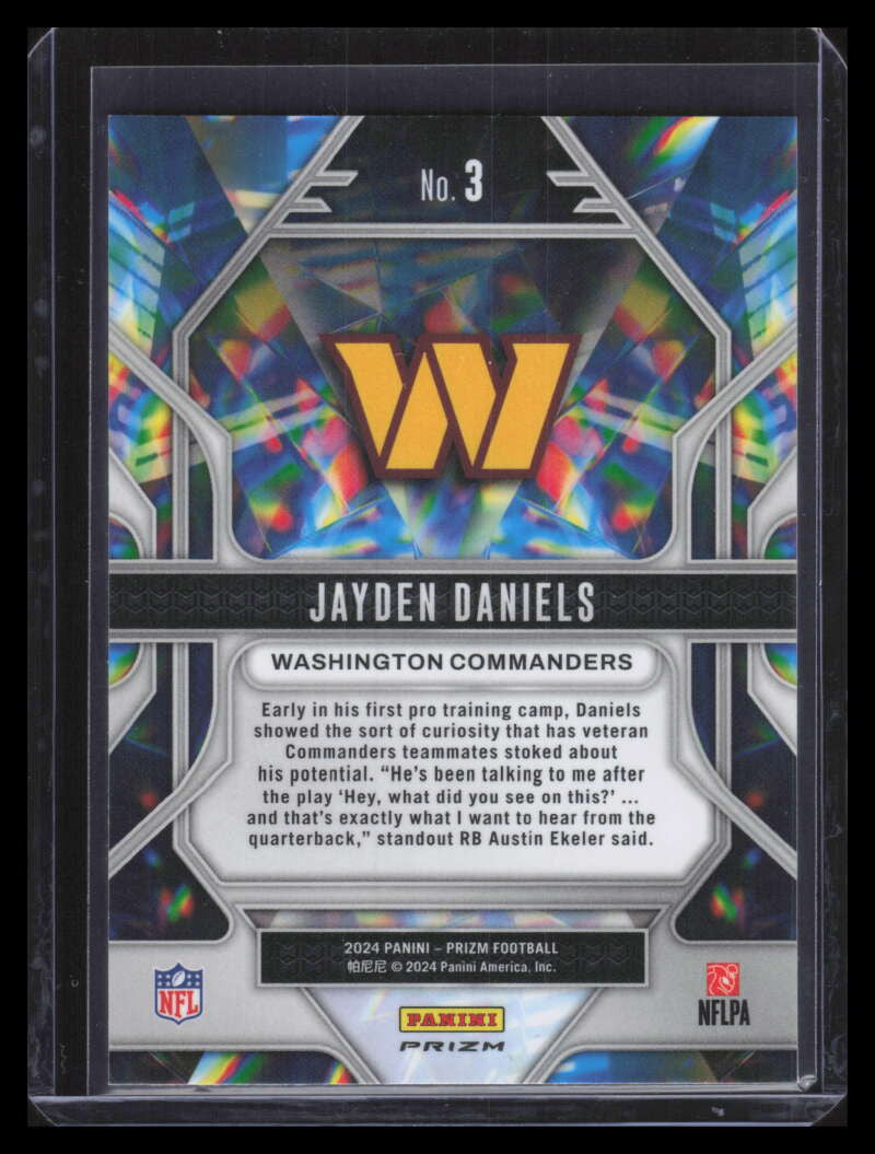 2024 Panini Prizm Prizmatic Prizms Green Ice Refractor 3 Jayden Daniels Rookie
