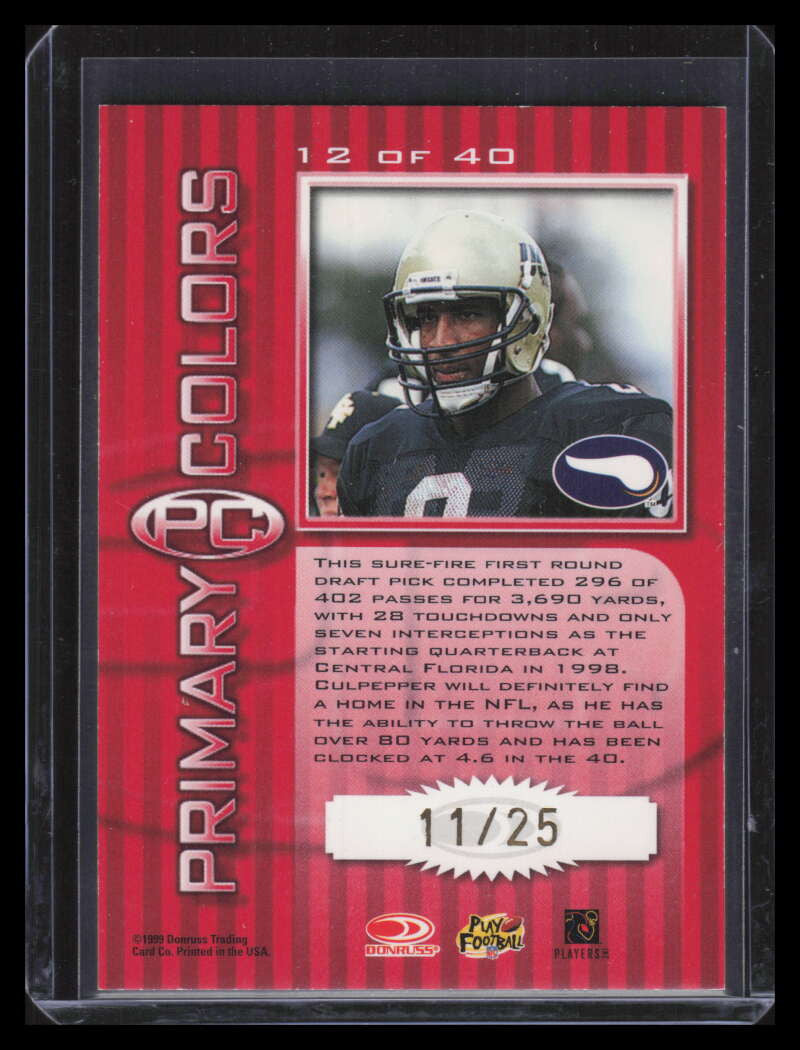 DELETE 164866 1999 Donruss Elite Primary Colors Red 12 Daunte Culpepper Rookie 11/25