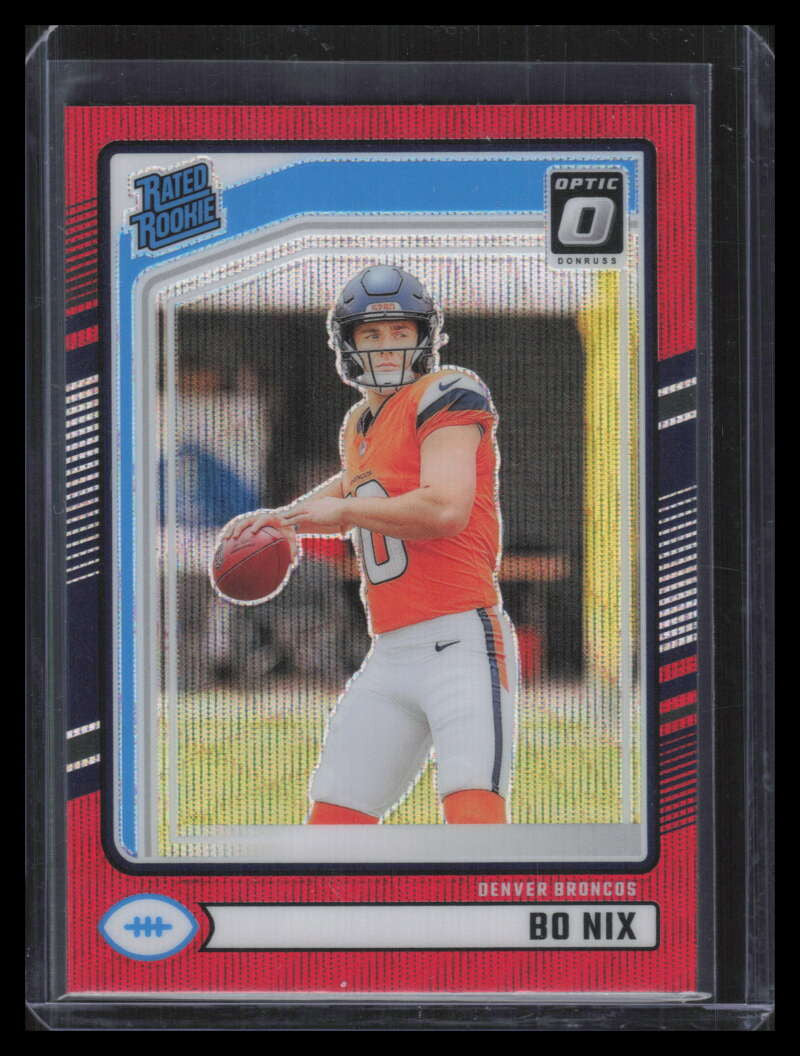 DELETE 164891 2024 Donruss Optic Rated Rookies Preview Red Wave 369 Bo Nix Rookie