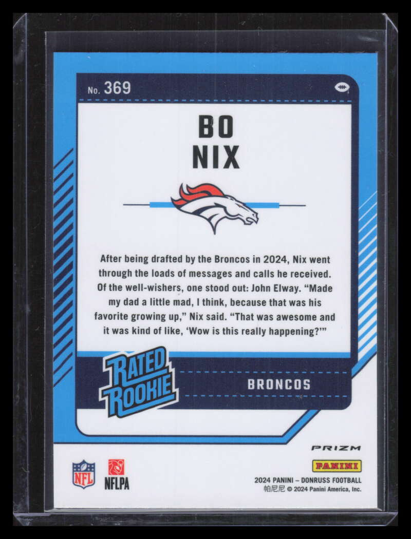 DELETE 164891 2024 Donruss Optic Rated Rookies Preview Red Wave 369 Bo Nix Rookie