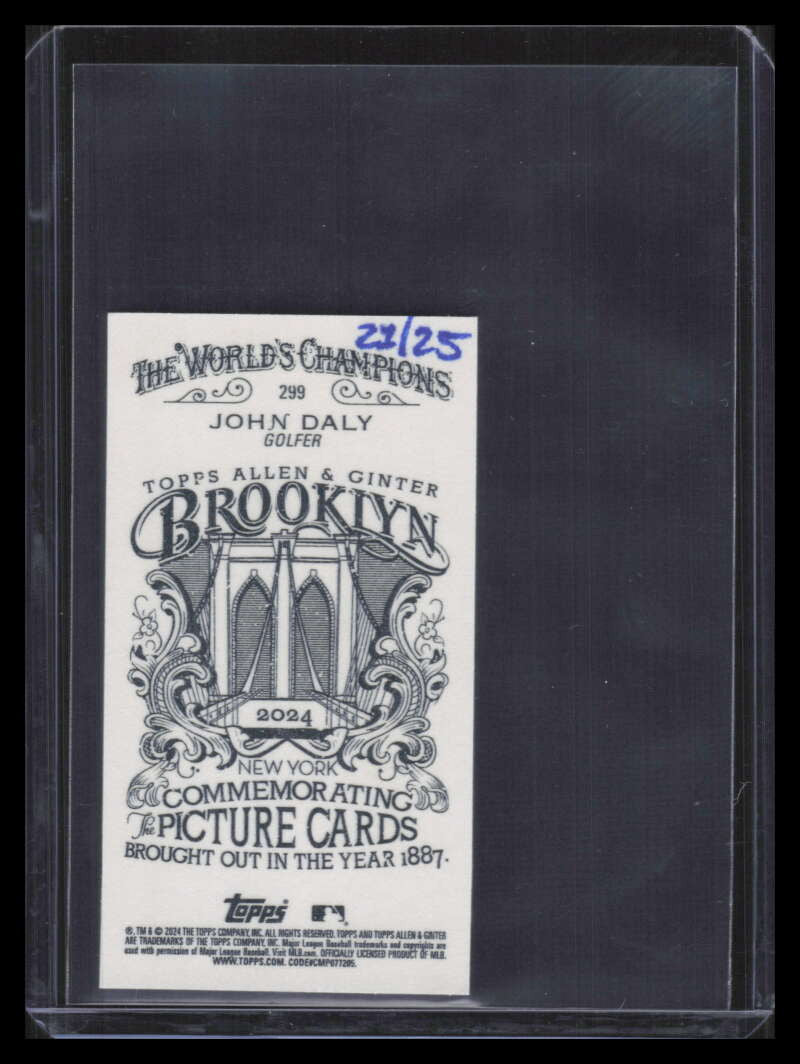 2024 Topps Allen and Ginter Mini Brooklyn Back 299 John Daly 21/25
