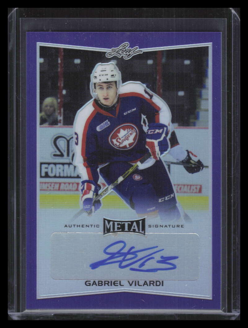2015-16 Leaf Metal Prismatic Purple bagv1 Gabriel Vilardi Rookie Auto 6/15