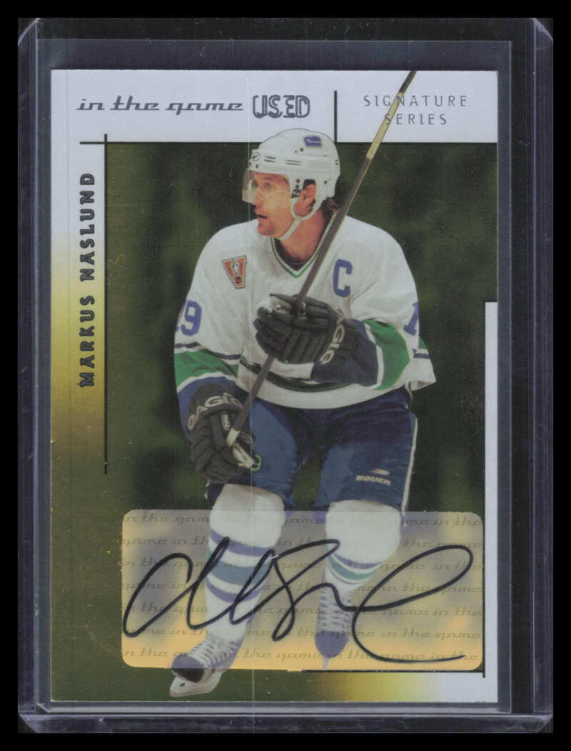 2003-04 ITG Used Signature Series Autographs Gold MN Markus Naslund Auto /70