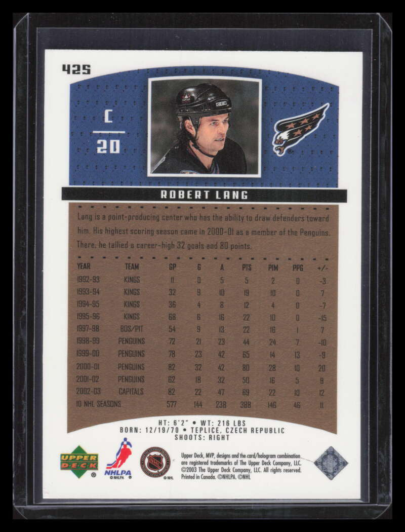 2003-04 Upper Deck MVP Canadian Exclusives 425 Robert Lang 15/25