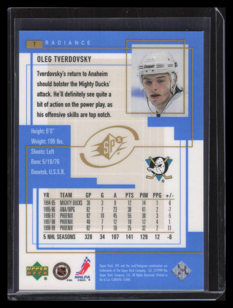 1999-00 SPx Radiance 7 Oleg Tverdovsky 70/100