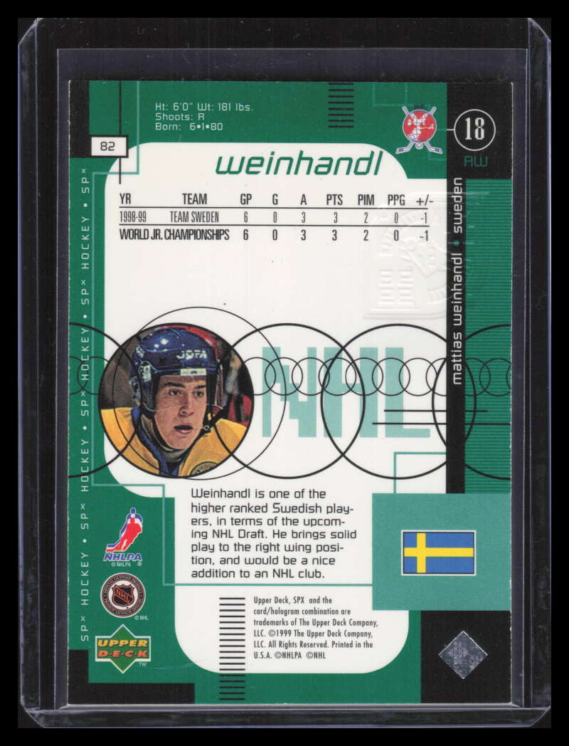 1998-99 SPx Top Prospects Radiance 82 Mattias Weinhandl Rookie 13/100