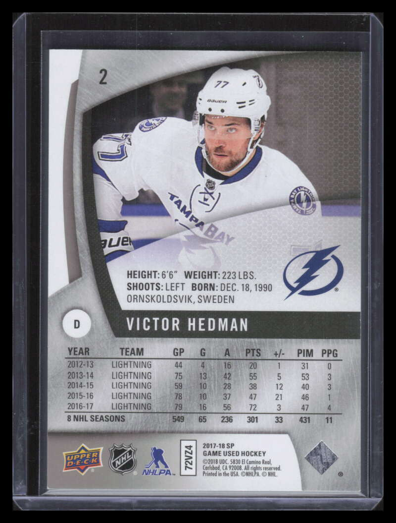 2017-18 SP Game Used 2 Victor Hedman 69/77