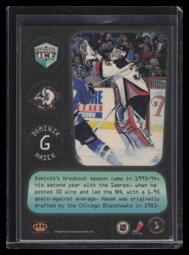 1998-99 Pacific Dynagon Ice Watchmen 1 Dominik Hasek ID: 164991
