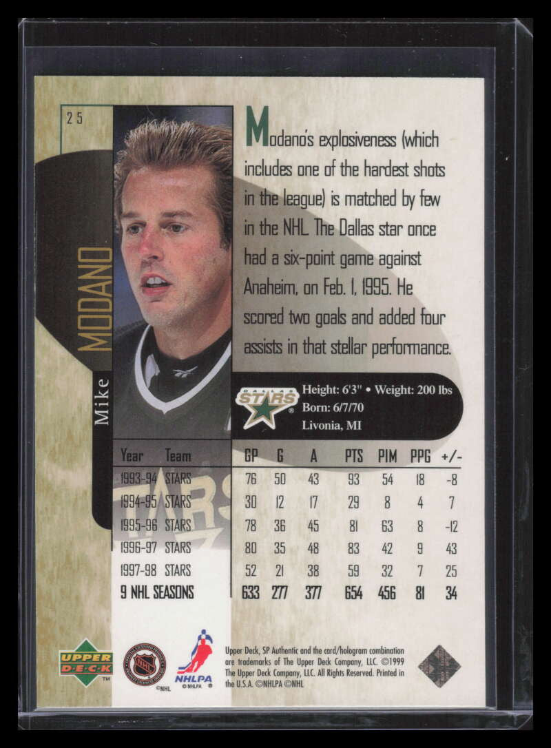 1998-99 SP Authentic Power Shift 25 Mike Modano 310/500