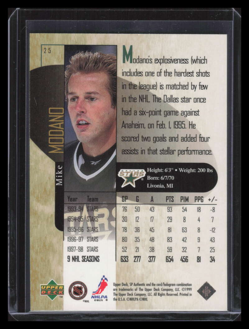 1998-99 SP Authentic Power Shift 25 Mike Modano 312/500