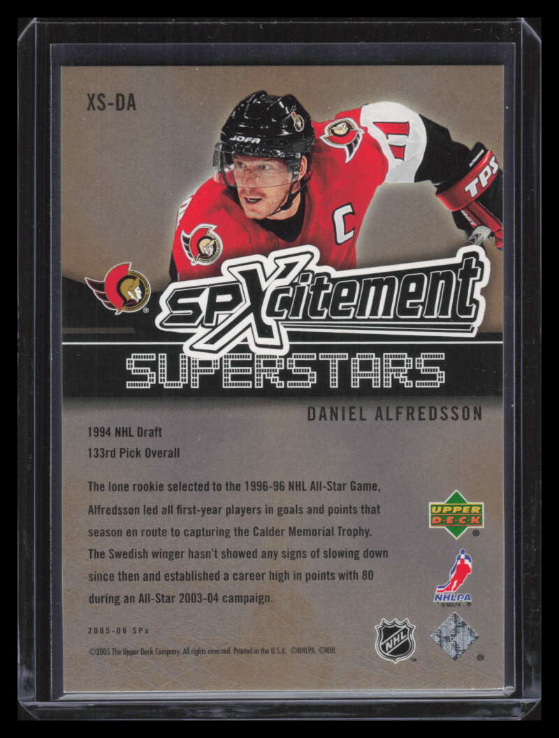 2005-06 SPx Xcitement Superstars Gold XSDA Daniel Alfredsson 68/99