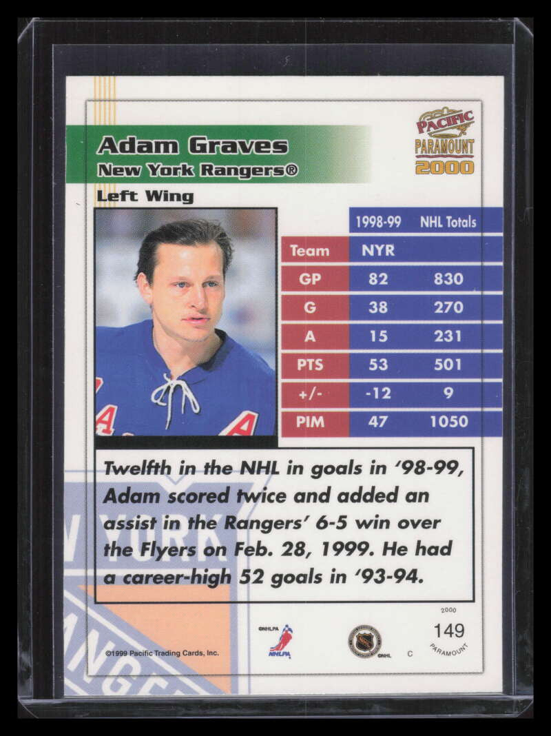 1999-00 Paramount Holographic Emerald 149 Adam Graves 10/99